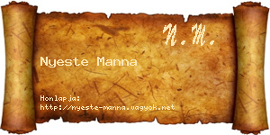 Nyeste Manna névjegykártya